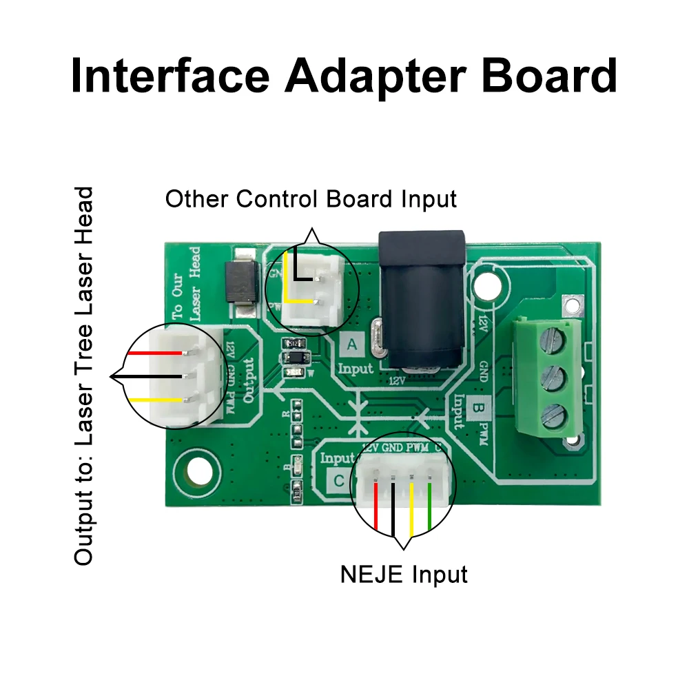 LASER TREE-Interface Driver Adapter Board, placa de transferência para cabeça de gravador a laser, módulo laser, madeira trabalhando ferramentas, 20W, 40W, 80W