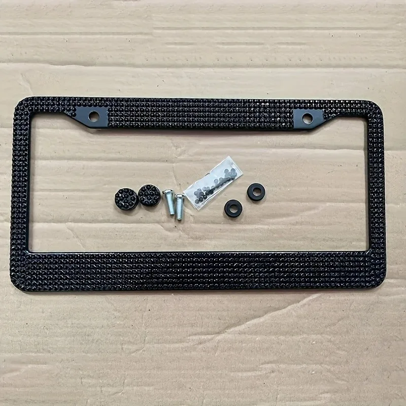 

Universal Auto Plate Tag Cover for Front Rear, License Plate Frame Car Stainless Steel Drilling License Plate Holder Decoration