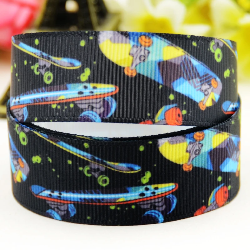 22mm 25mm 38mm 75mm Skate Cartoon printed Grosgrain Ribbon party decoration 10 Yards