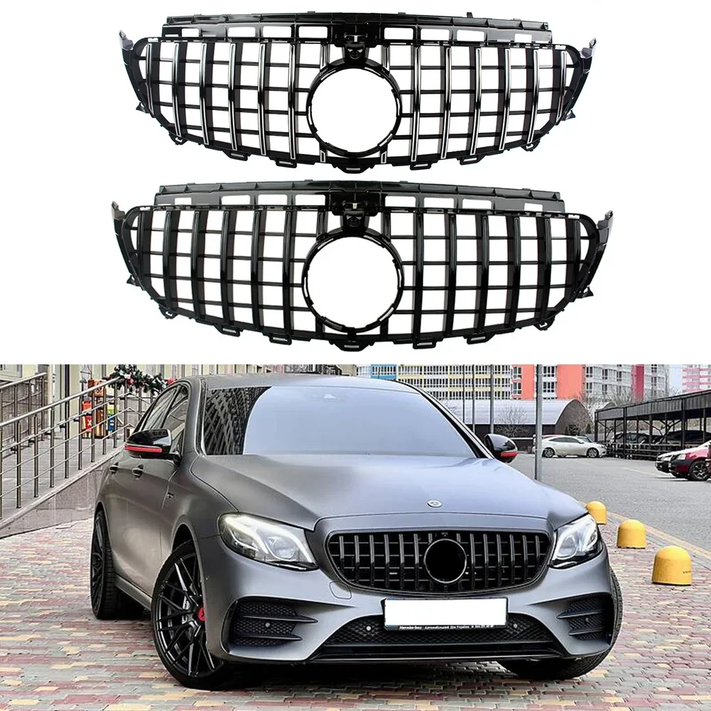 

Car Front Racing Grill Billet Bumper Grille Upper Cover For Mercedes-Benz W213 E-Class 2016 2017 2018 2019 GTR