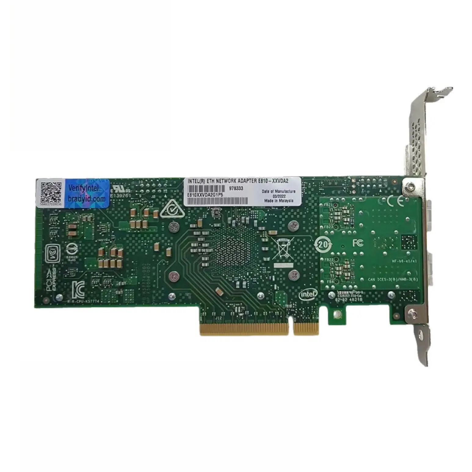 For Intel E810-XXVDA2 25GbE PCI-E Ethernet Network Adapter E810 E810XXVDA2G1P5