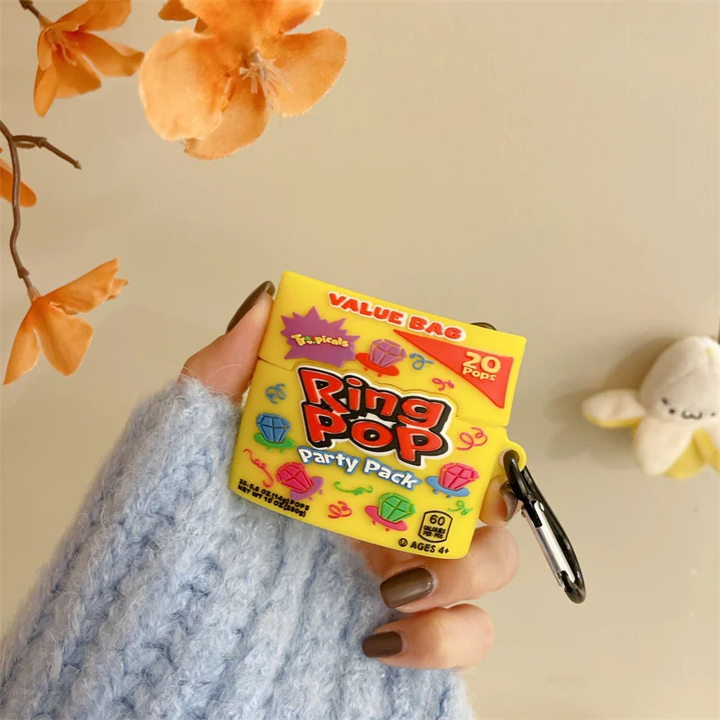 AirPods Pro 2 1 2 3用の3Dダイヤモンドバックパック,シリコンケース,素敵な漫画のデザイン