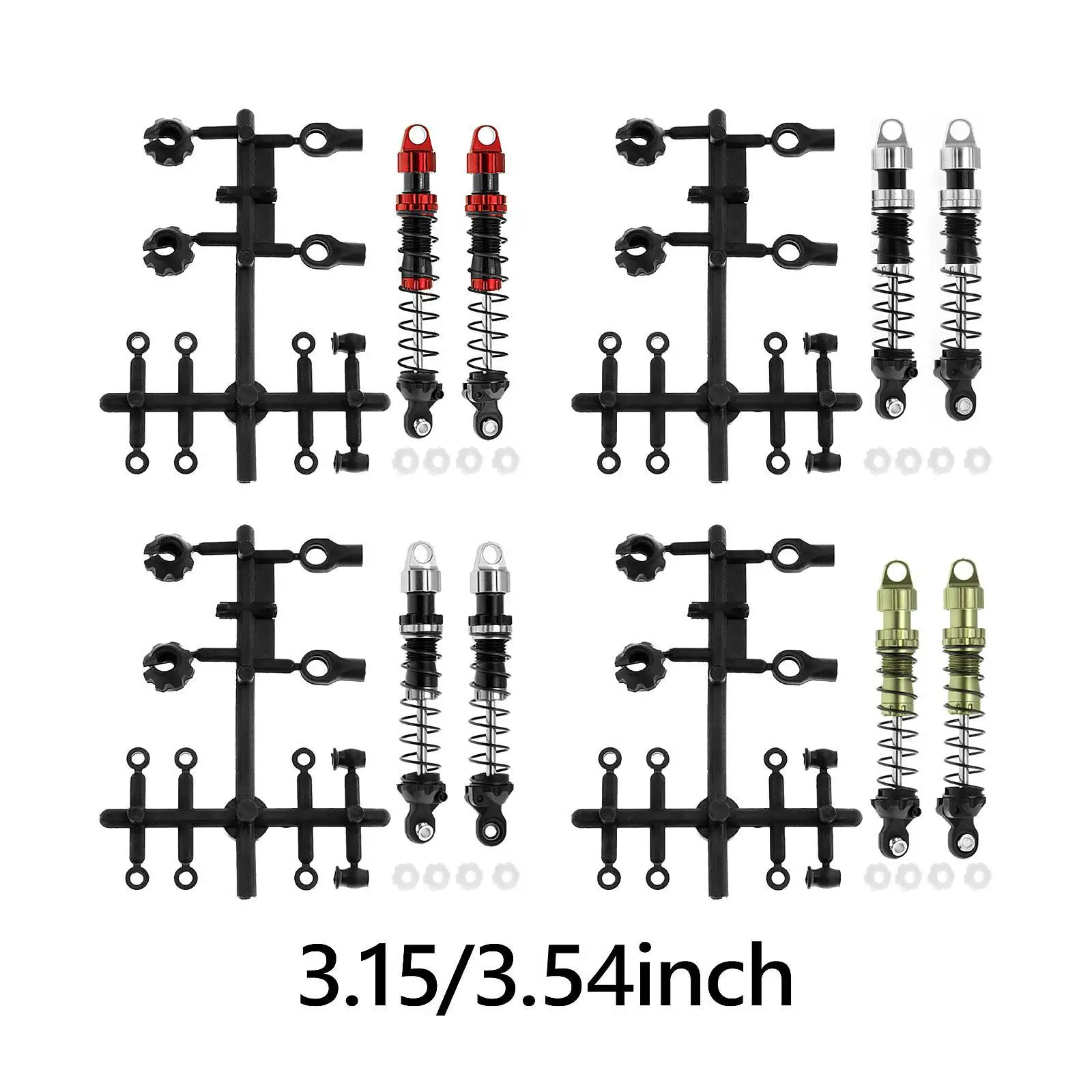 1:10 RC 완충기 댐퍼 세트, CNC 가공 교체, RC 차량 액세서리 업그레이드 부품, 범용 DIY 완충기 키트