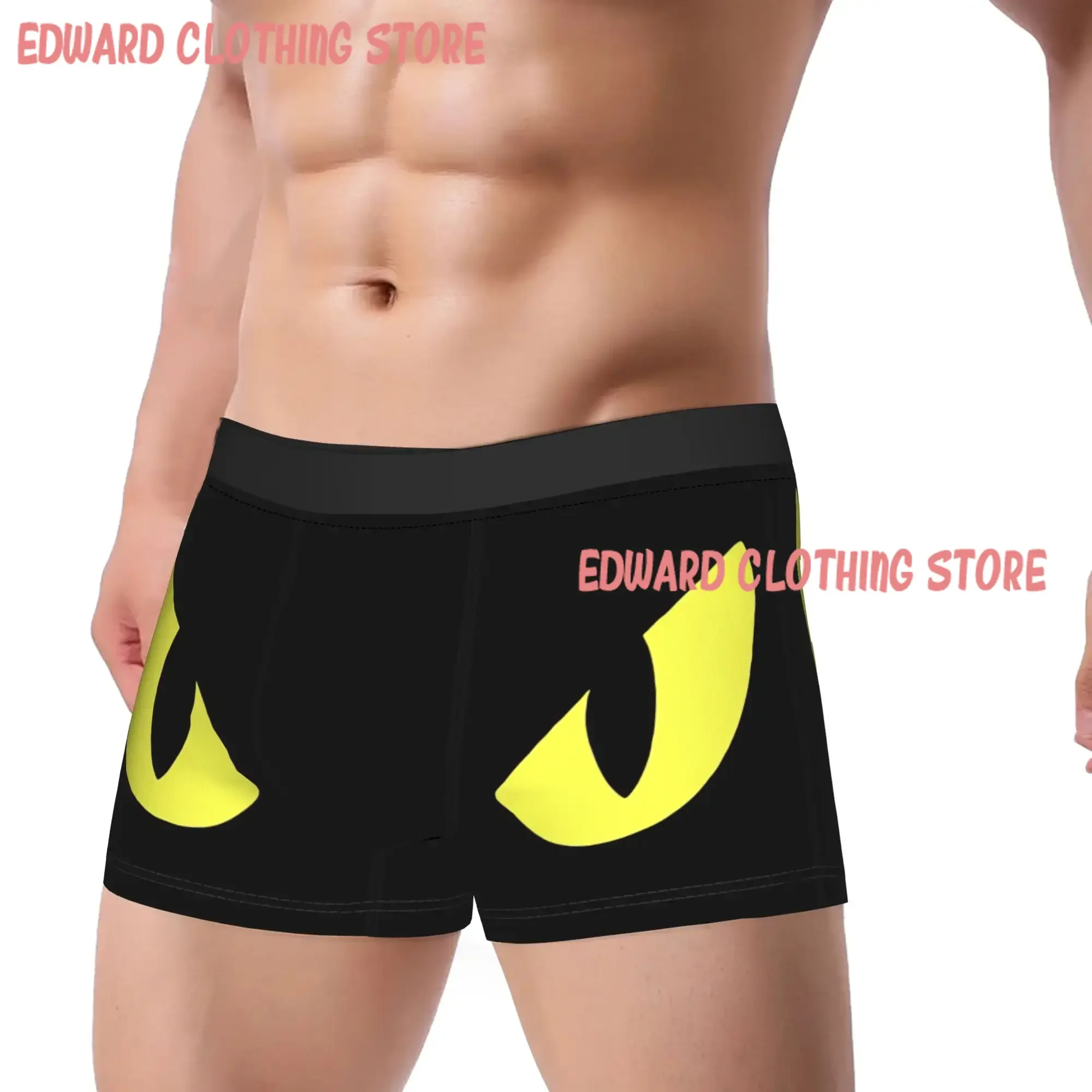 Yellow Eyes Boxershorts  Pouch Underwear Quality Custom DIY Shorts Briefs Comfortable Men Panties Large Size
