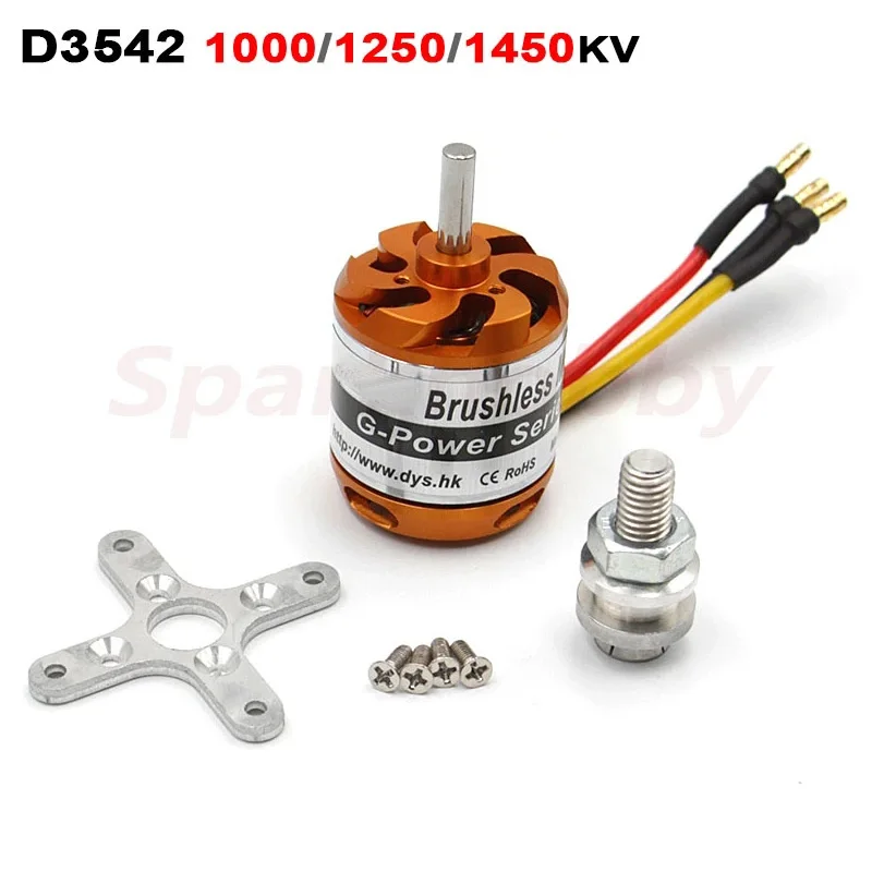 

D3542 3542 1000KV 1250KV 1450KV Outrunner Motor 2-4S Lipo 5mm Shaft 130g 70A ESC Large Power RC Models Quadcopter Airplanes