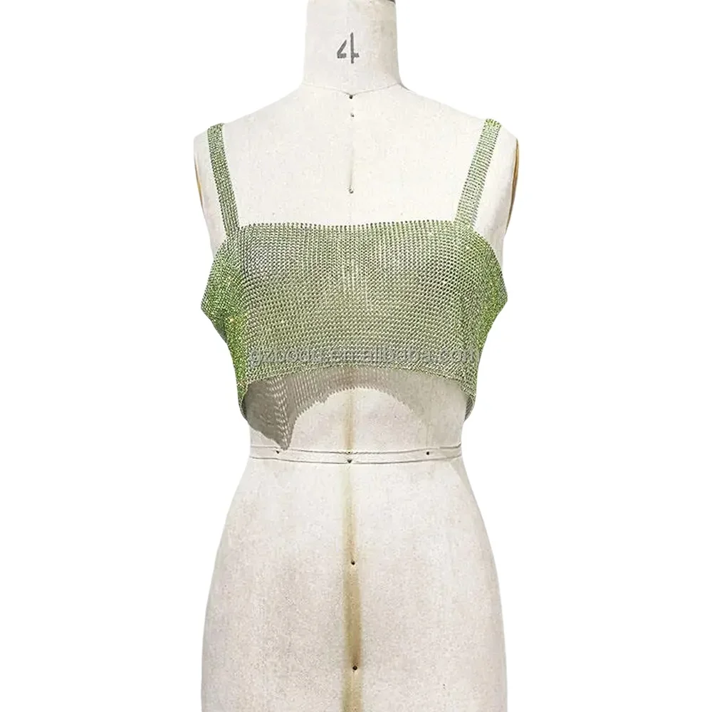 

Sparkling Mesh Fabric for Women's Party Dress | Pink Green Sequin Holographic Material & Rhinestone Cloth