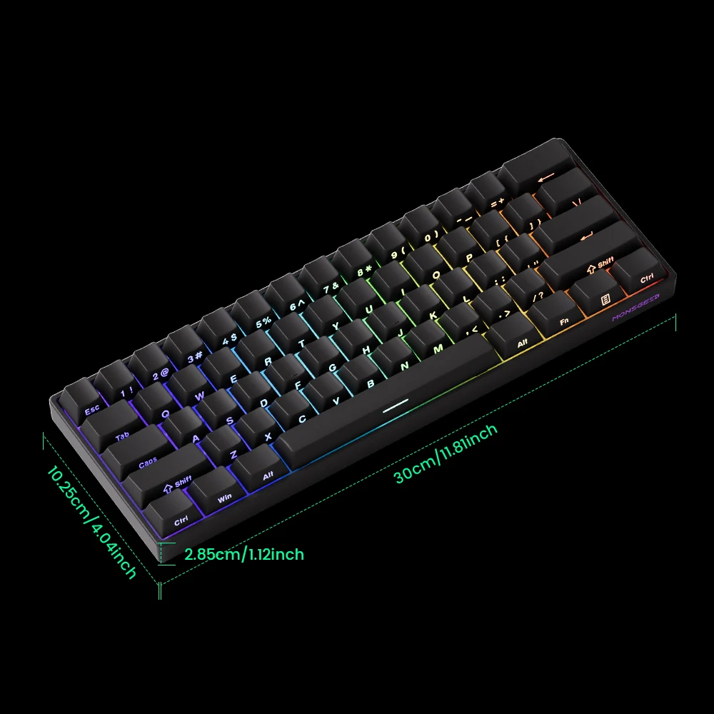 Akko monsGeek fun60 pro he teclado magnético 60% esports teclado para jogos gatilho rápido 0.01mm 8k teclado personalizado com fio para gamer