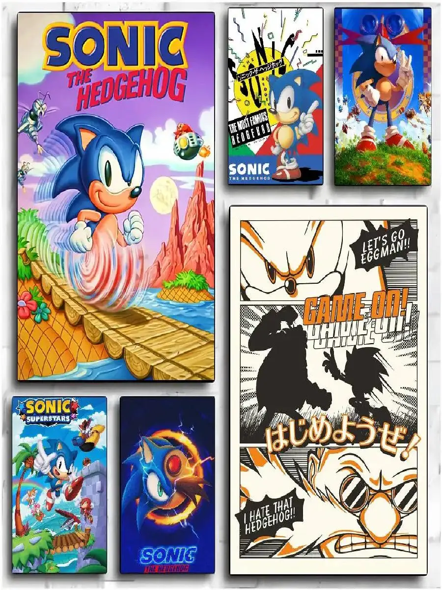 Sonic the Hedgehog HD Poster Art  Waterproof Wall Sticker for Home Living Room Bedroom Aesthetic Decoration