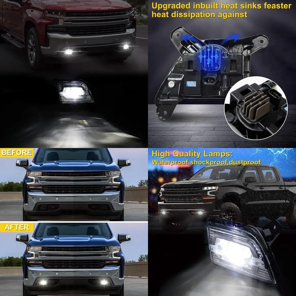 

Bumper LED Fog Lights Drive Fog Lamps Compatible with 2019 2020 2021 2022 Chevrolet Silverado 1500 & 2020-up Silverado 2500 3500