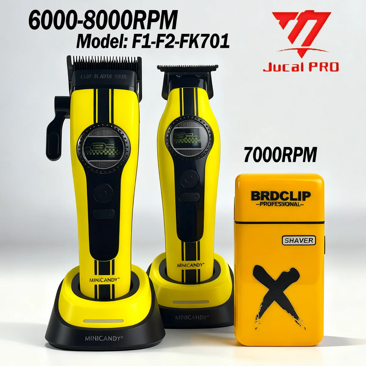 

JUCAI MINICANDY Professional F1 F2 Hair Clipper 6000-8000RPM Brushless Motor DLC Blade Trimmer Oil Head Shaver FK701 7000RPM