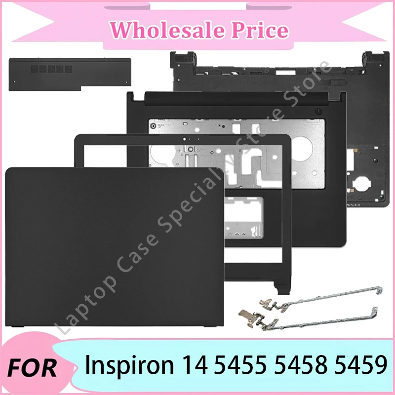 جديد لأجهزة الكمبيوتر المحمول Dell Inspiron 14 5455 5458 5459 غطاء خلفي LCD/الحافة الأمامية/مسند اليد العلوي/الغطاء السفلي/المفصلي