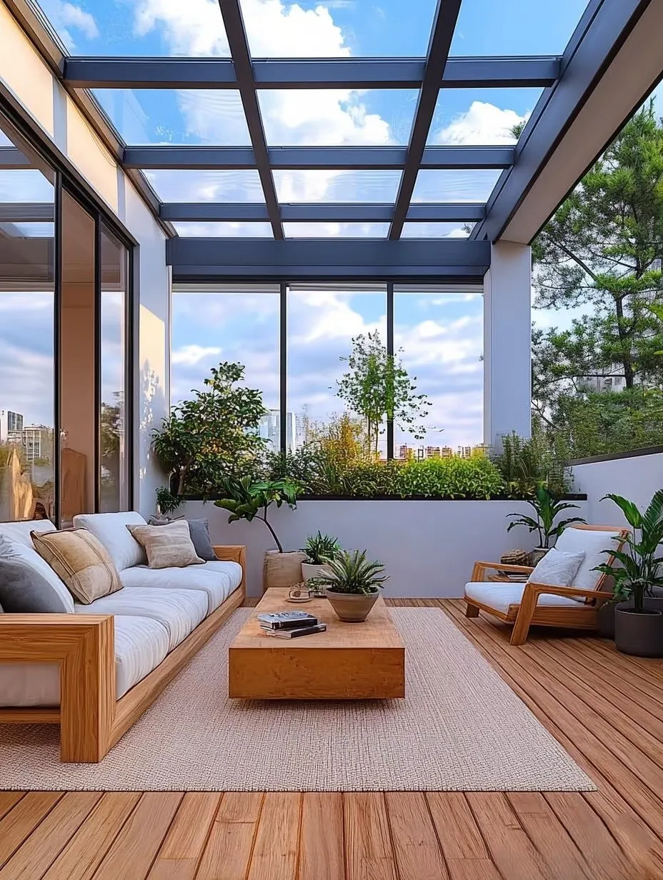 Modern Waterproof Outdoor Aluminum Sunroom With Double Layer Tempered Glass Sloped Roof Suitable For Hotel Villa Garden PatioUse