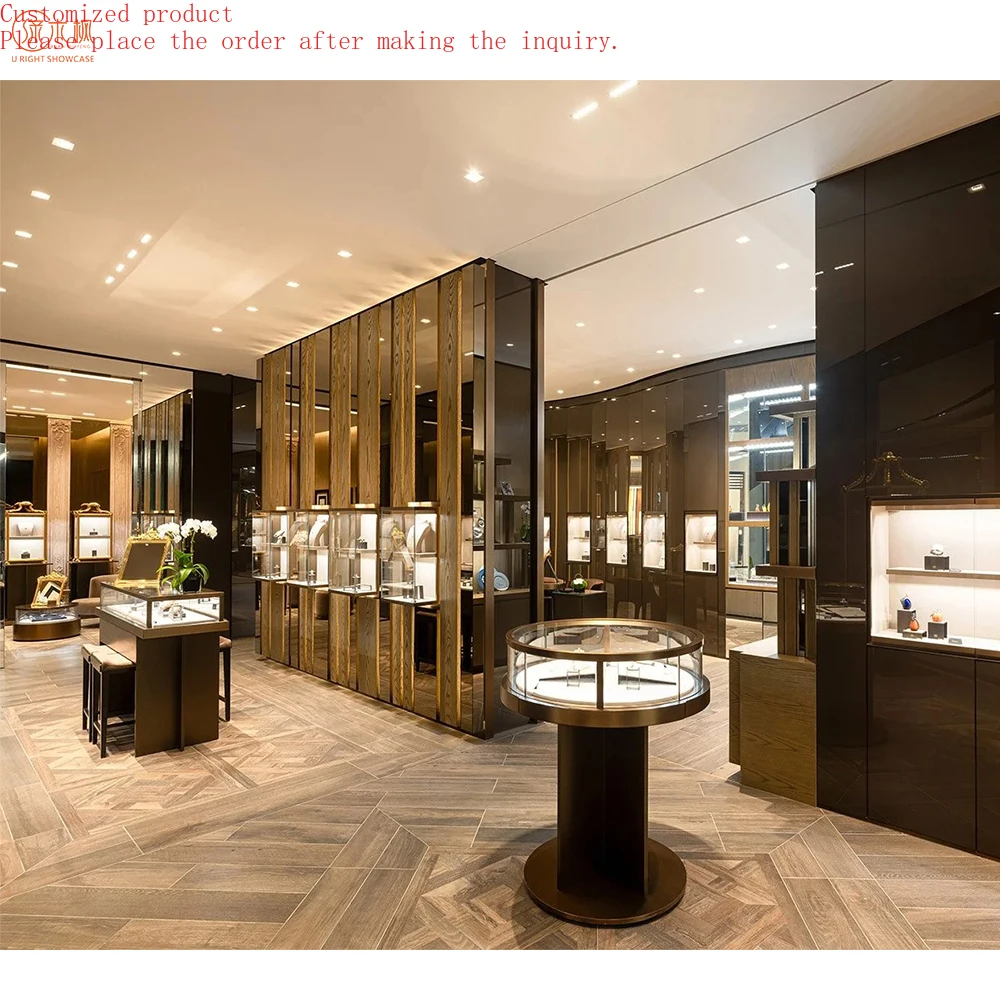 

Custom High-end Stainless Steel Jewelry Display Cabinet Luxury Jewellery Shop Design
