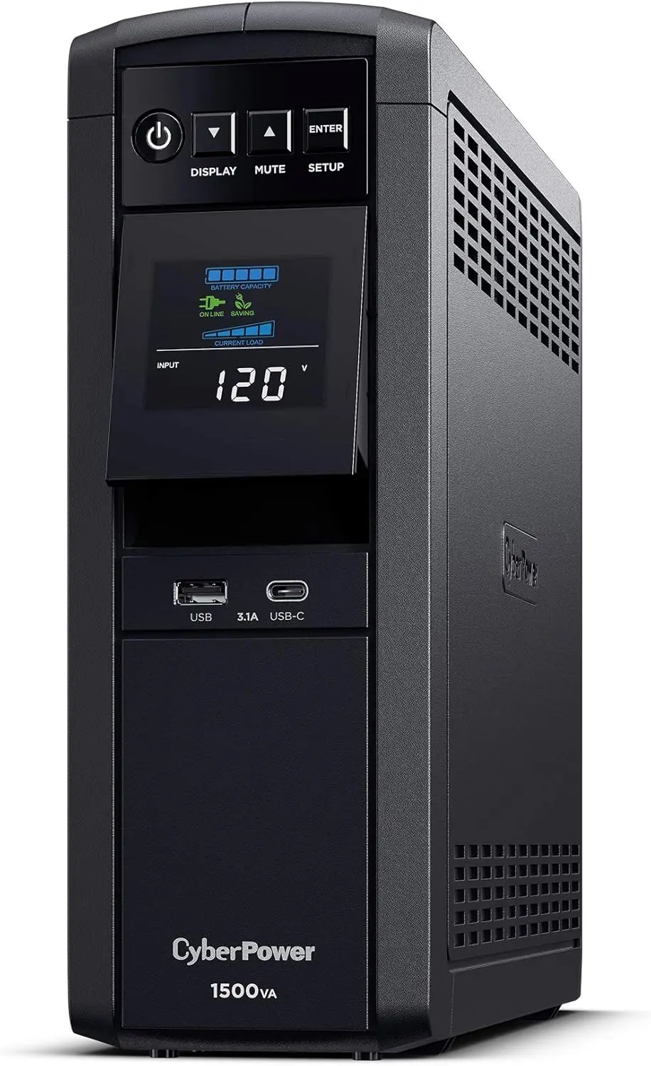 CP1500PFCLCD PFC синусоидальный сигнал UPS System, 1500VA/1000W, 12 розеток, AVR, Mini Tower, черный