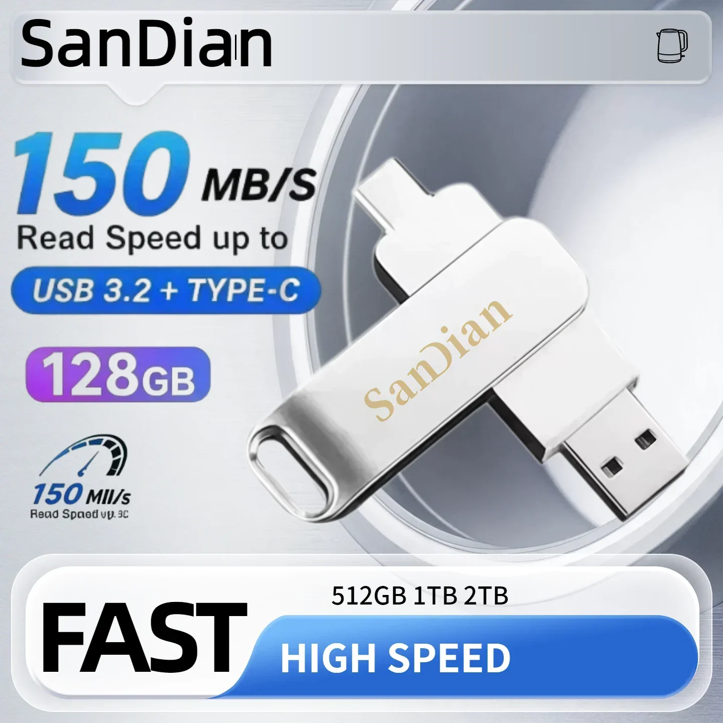 2026 Original Metal U Disk Ultra Dual Drive Luxe USB 3.2 Type-C Flash Drive 128GB 256GB 512GB 1TB High Speed Memory Stick