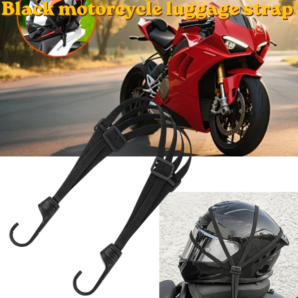 Motorcycle Helmet Straps with Hook 60/90CM 2 PCS High-Strength Retractable Protective Luggage Net small item storage