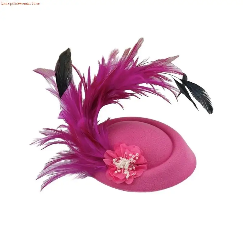 F92D Felt Hat Headband Nonslip Medieval Party Hair Clip for Ladies