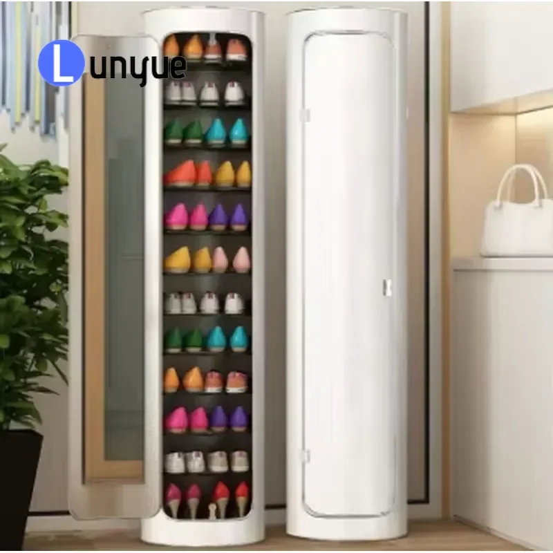 Large Capacity Creative Circular Rotating Shoe Cabinet Multi Layer Iron Shoe Rack Simple Modern Design for Home Storage