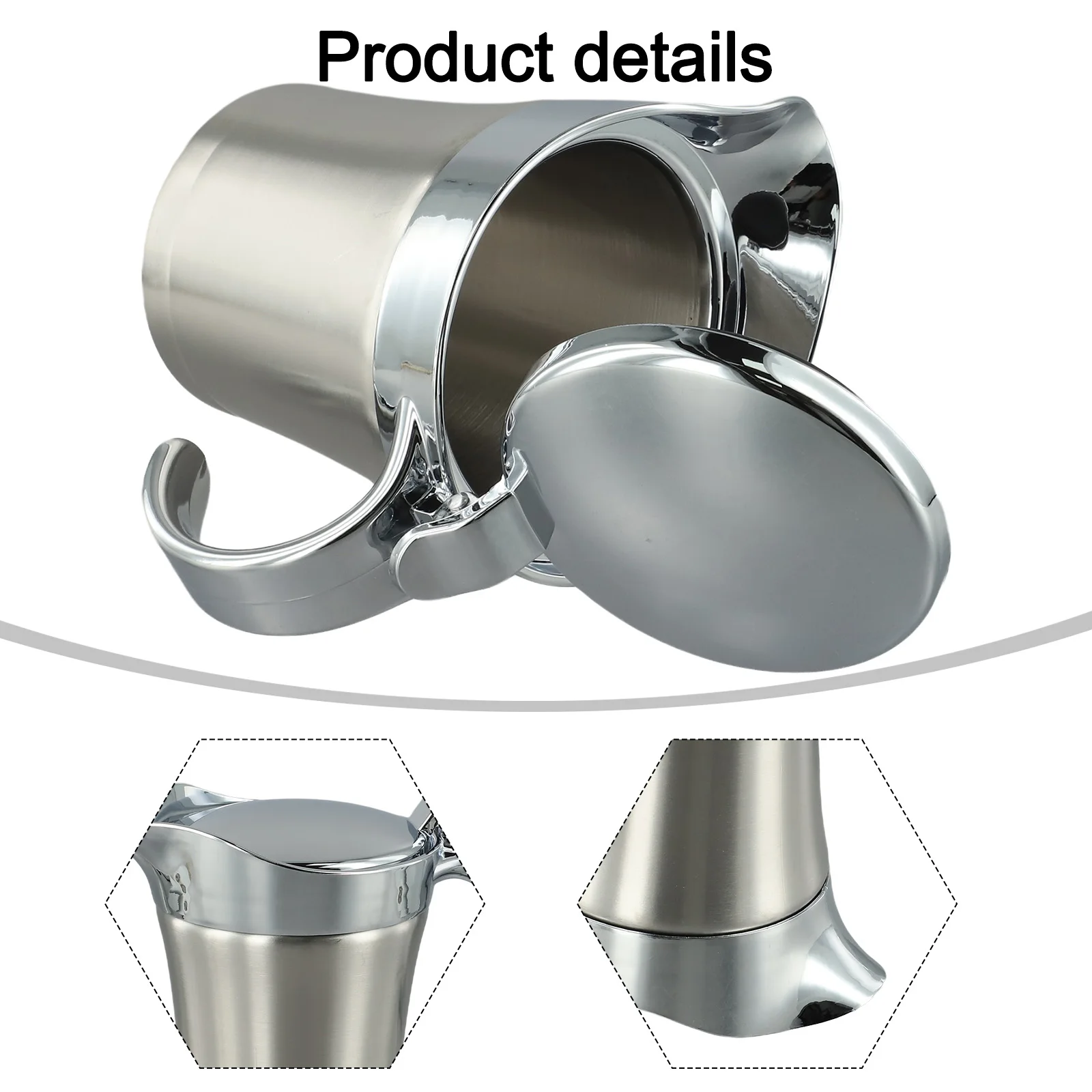 Stainless Steel Double Walled Insulated Gravy Boat Sauce Salad Dressings Jug With Hinged Lid 450/750ML