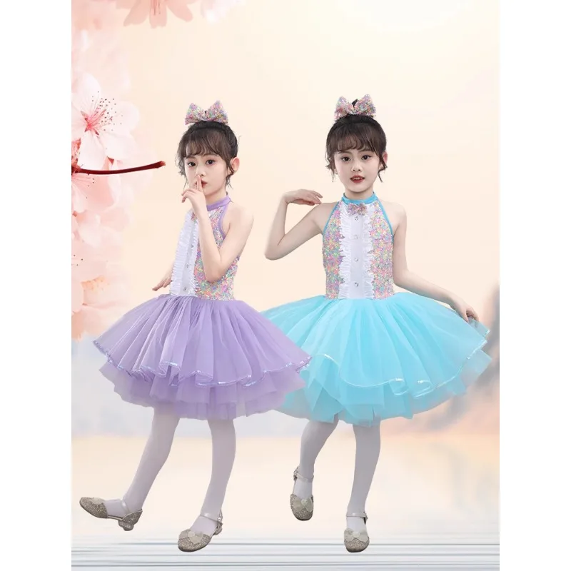 

Children's dance costumes for June 1st, cute fluffy skirt performance costumes, sequin gauze skirts, princess skirts