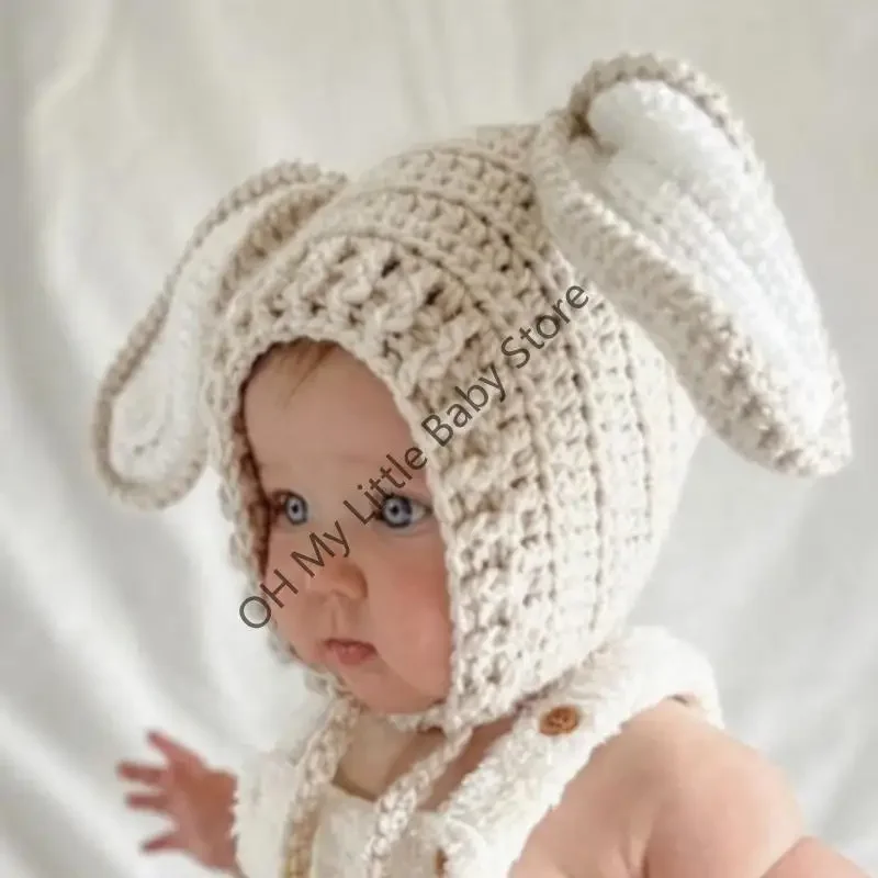 

M76C Cartoon Animal Themed Ears Bonnet Newborn Photography Props