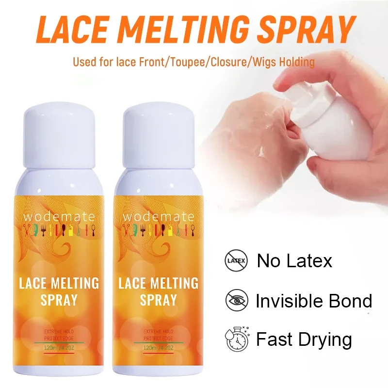 Lace Melting-Spray Adhésif Sans Colle pour Perruques, vaccage Rapide, Toupet, Postiche, Vente en Gros