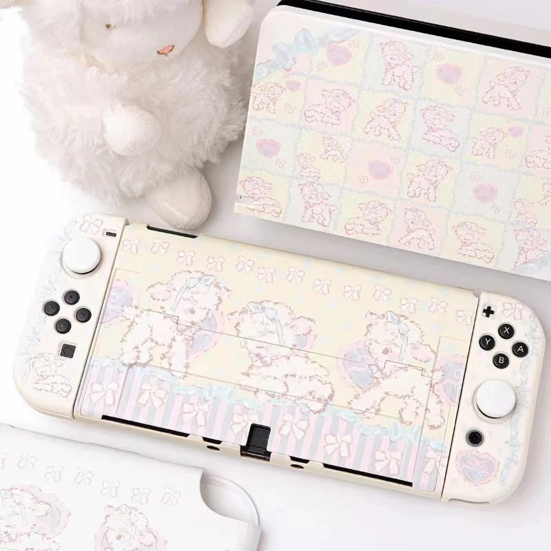 

NS Switch Case kawaii Lolita Lamb Switch Oled Protective Shell Hard PC Cover For Nintendo Switch Oled Joycon Controller Case