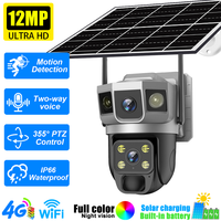 4G/WiFi Wireless Solar Outdoor Camera Dual Lens Waterproof IP66 Motion Detection Two-Way Audio PTZ Camera Ultra‑Low Power