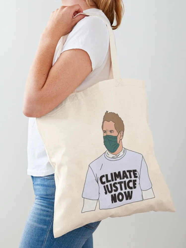 Sebastian Vettel- Climate Justice Now Tote Bag Big bag women personalized tote bag Canvas Tote