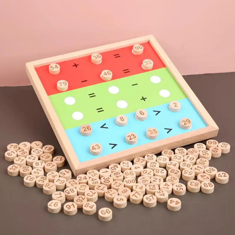 Wooden Math Learning Toy Montessori Hundred Counting Board Game1 To 100 Consecutive Numbers For Kids Early Learning Gift