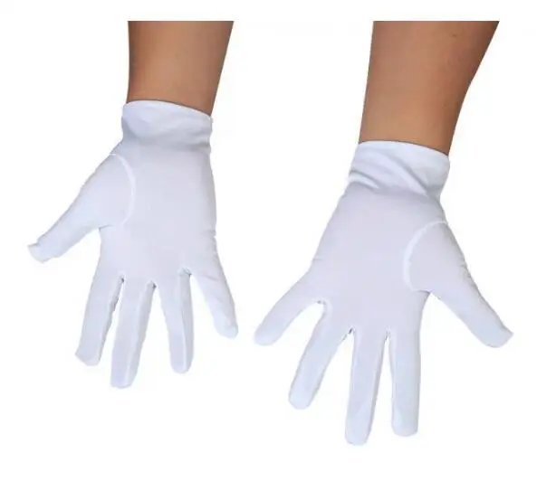 Gants blancs de parade de protection des mains pour hommes et femmes, accessoires de réception d\'honneur, magicien formel, doigts complets