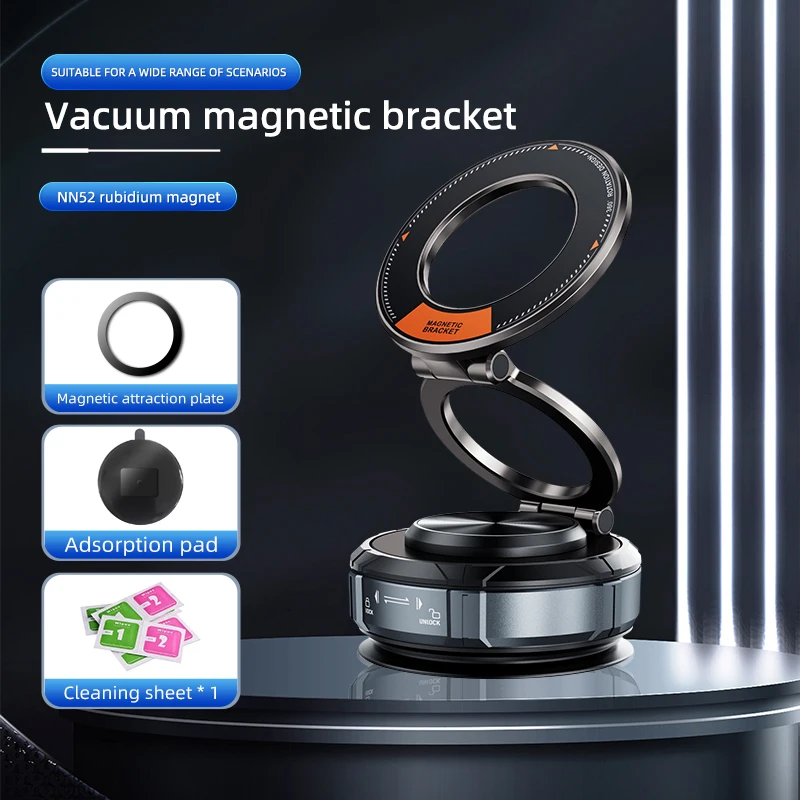 

New Magnetic Car Phone Holder, Vacuum Suction Cup Phone Bracket,360° Rotation,No Need To Charge,Suitable For Car Navigation
