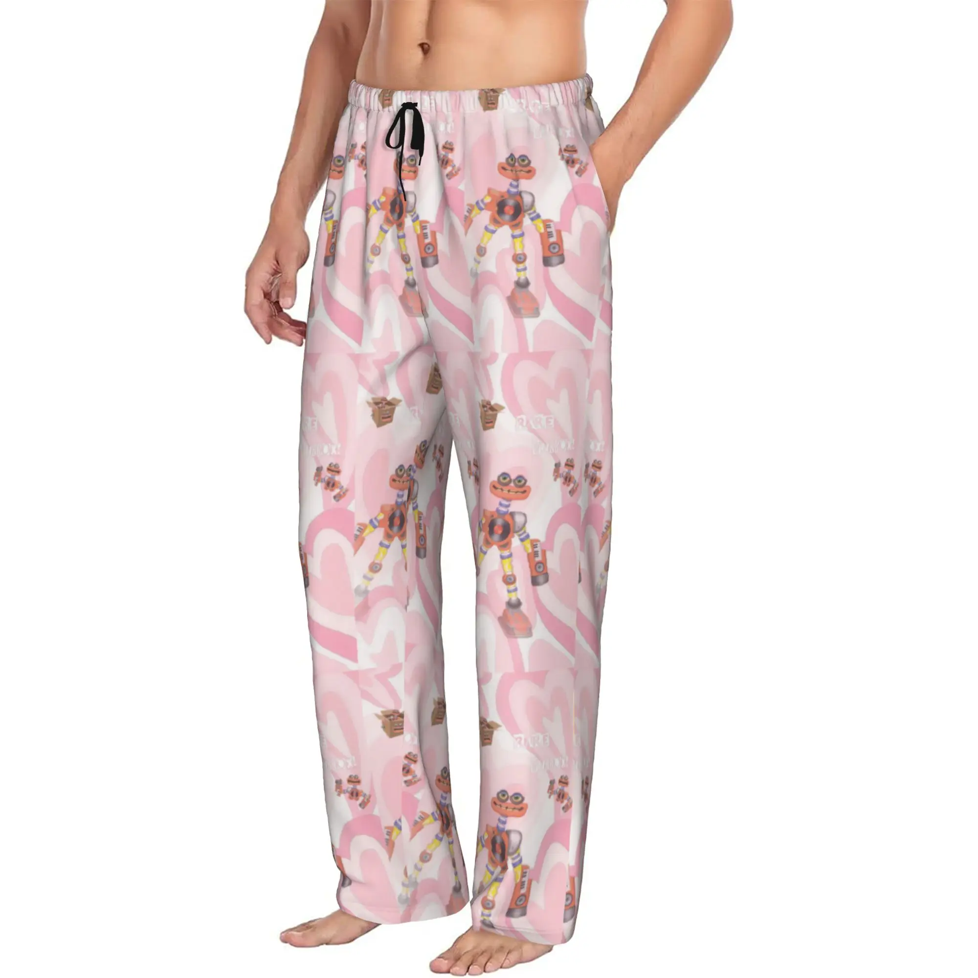 Custom Print Men My S-Singing Cartoon Monsters Pajama Pants Video Games Sleepwear Sleep Lounge Bottoms with Pockets