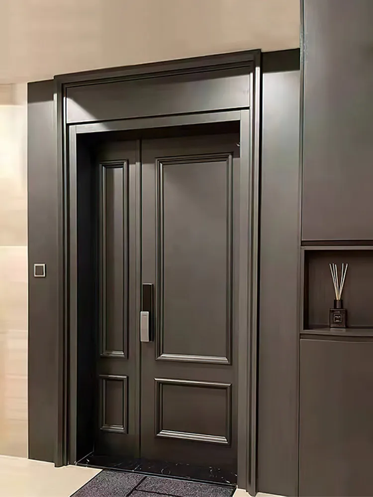 Custom Explosion-Proof Cast Aluminum Villa Entrance Door Modern Luxury Entryway Door