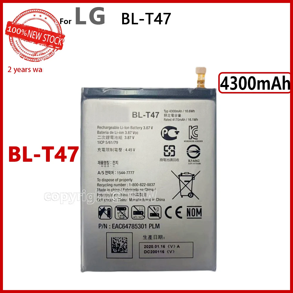 100% Original Replacement Batteria 4300mAh BL-T47 Battery for LG BL T47 Phone Batteries With Tools+Tracking Number