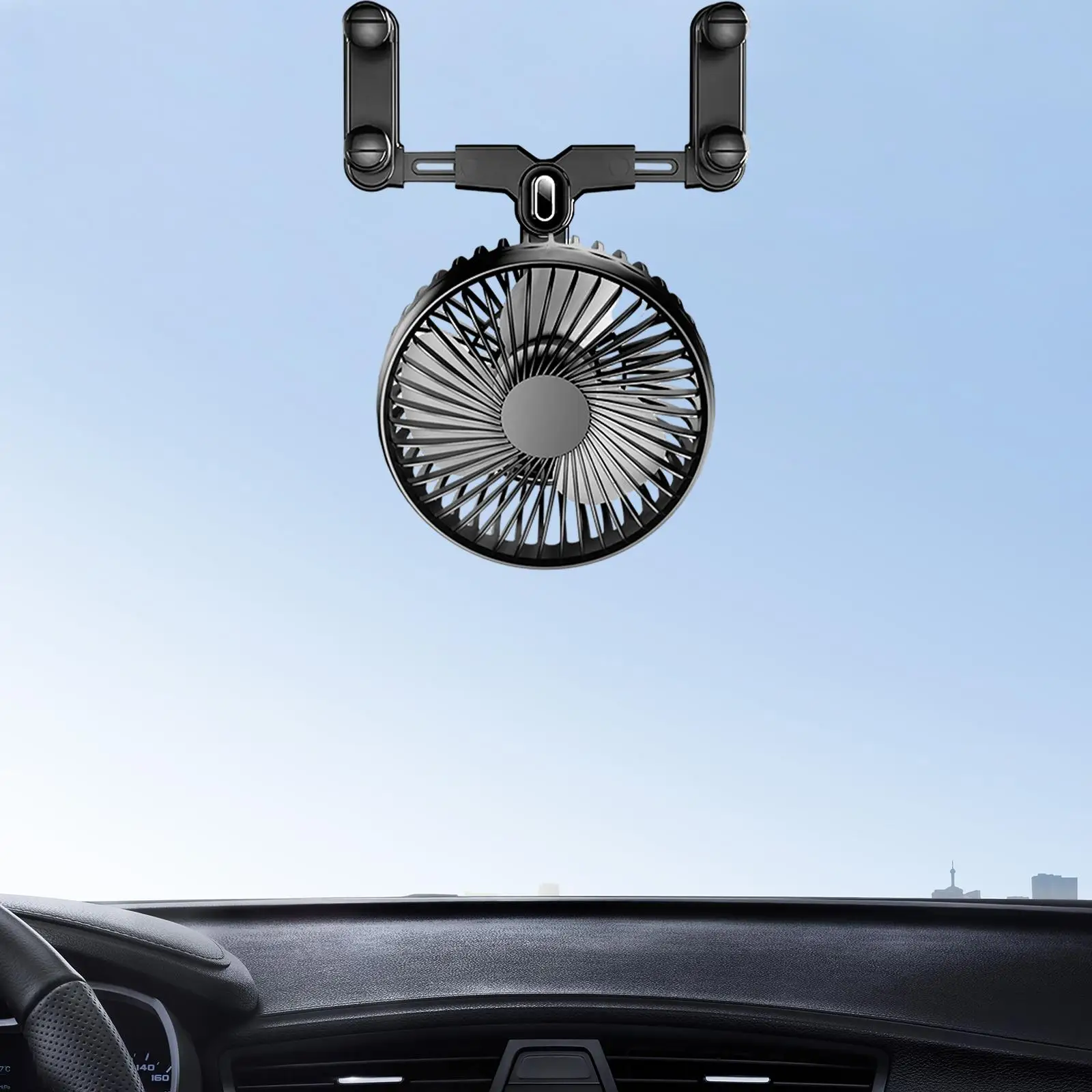 Car Fan Easily Installation Keep Air in Vehicle Fresh and Cool Fittings 3 Speeds 360 Degrees Rotary RV Vehicle Electric Car Fan