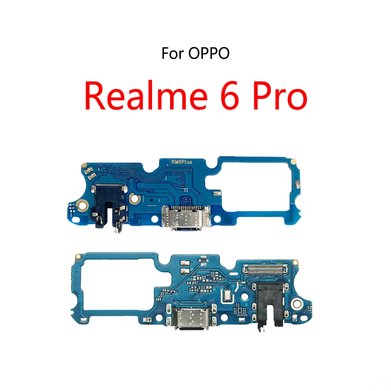 Puerto de carga USB, Conector de enchufe, Cable flexible para OPPO Realme 6 Pro, módulo de placa de carga