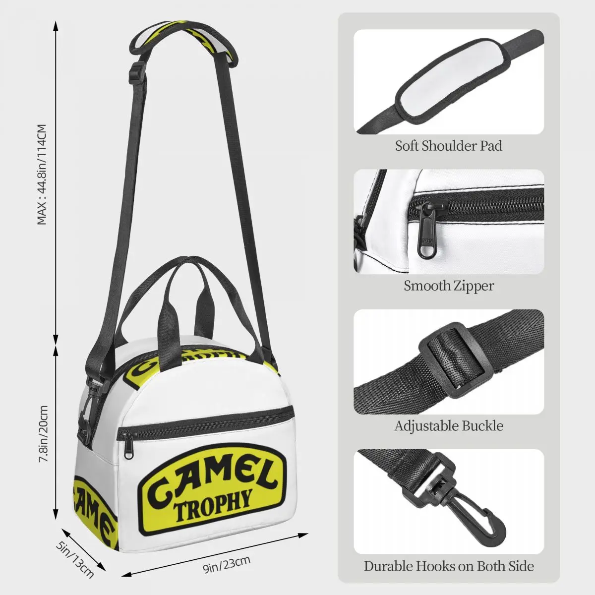 Camel Trophy Lunch Bags Insulated Bento Box Waterproof Lunch Tote Picnic Bags Cooler Bag for Woman Travel