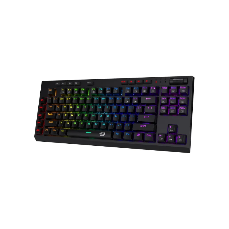 

Redragon K596 Wired RGB Mechanical Gaming Keyboard, 87 Keys TKL 10 Onboard Macro Keys & Wrist Rest, Brown Switches