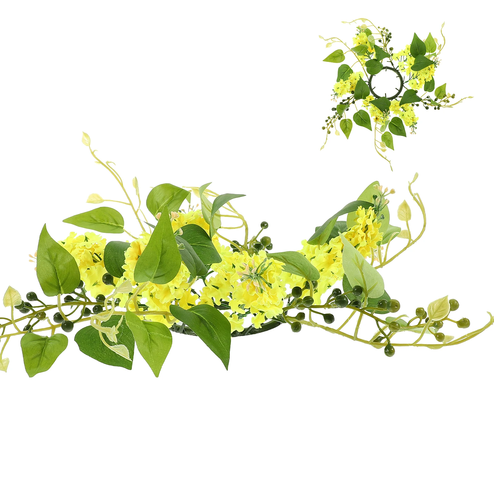 

Artificial Flowers Wreath For Pillars Wreath for Pillars Home Party Christmas Yellow Hyacinth Style Wax