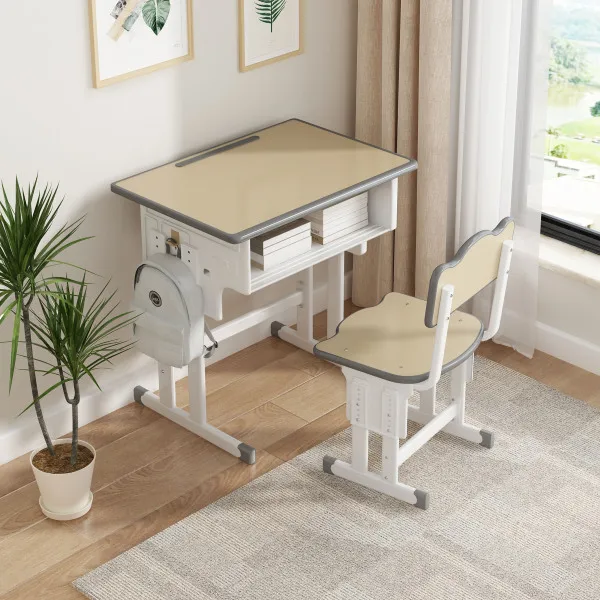 Students Study Desks And Chairs Set Living Room Furniture Height Adjustable Desks And Chairs Metal Modern Classroom Desks.