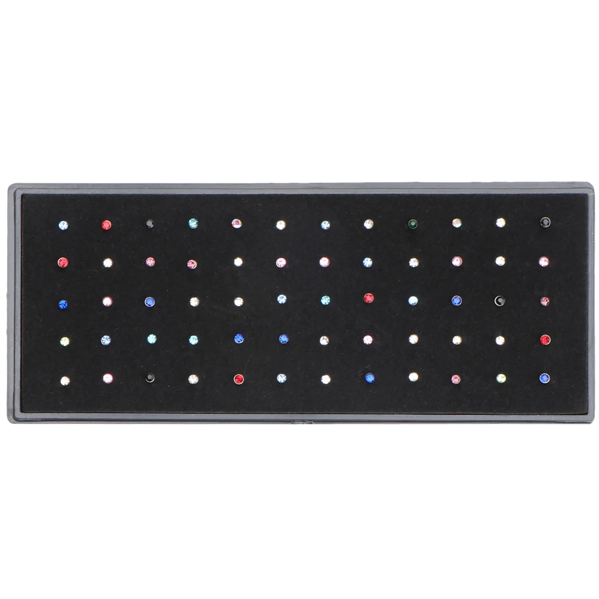 

Stainless Steel Rings Rhinestone Inlaid Piercing Studs Colorful Mosaic Unisex Nose Piercing Jewelry Body Jewelry Accessories