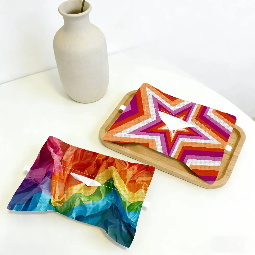LGBT FLAG Car Tissue Holder Linen Hanging Box Auto Interior Organizer Universal - view 4