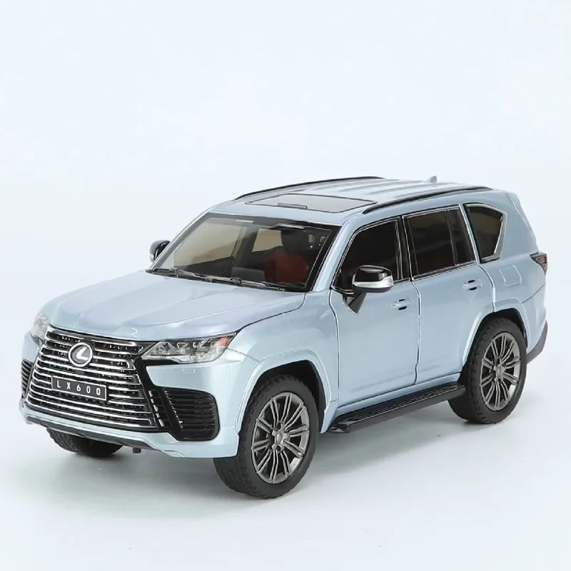 Diecast 1/24 Lexus LX600 Alloy Car Model with Sound Light Collective Home Decor Miniature Voiture Boy Toy Car Gift Birthday