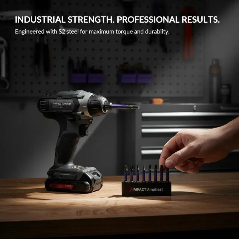 10 Piece S2 Strong Magnetic Drill Bit Set Impact Resistant for Power Tools Anti Rust Performance Ideal for DIY Repairs