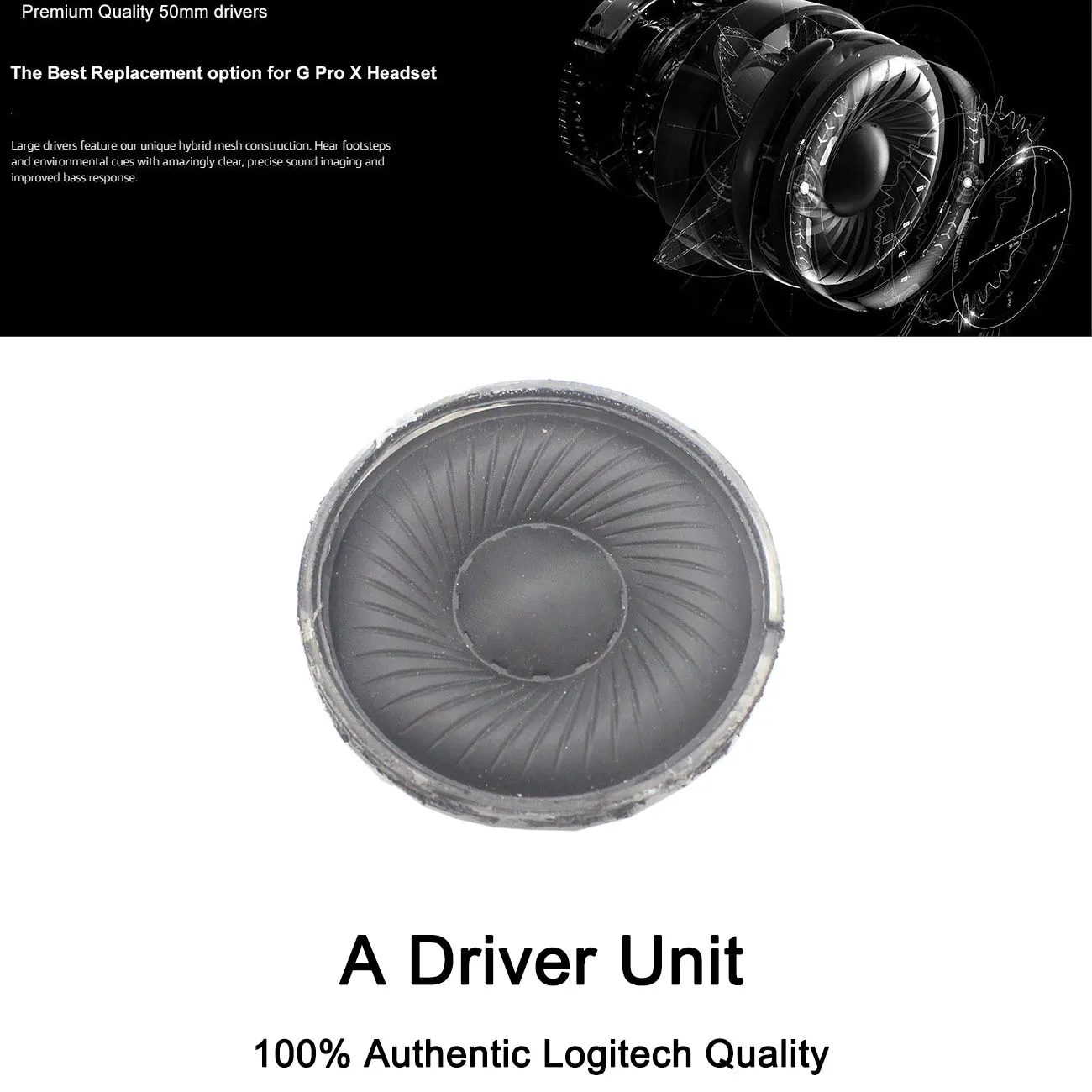 Logitech G Pro X Replacement  Speaker Driver Unit  Original Repair Accessories Speaker DIY Kit