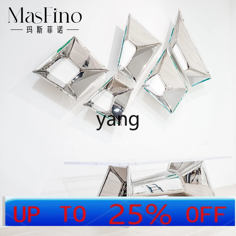 

LMM modern minimalist creative polished stainless steel crystal pendant wall decoration furniture