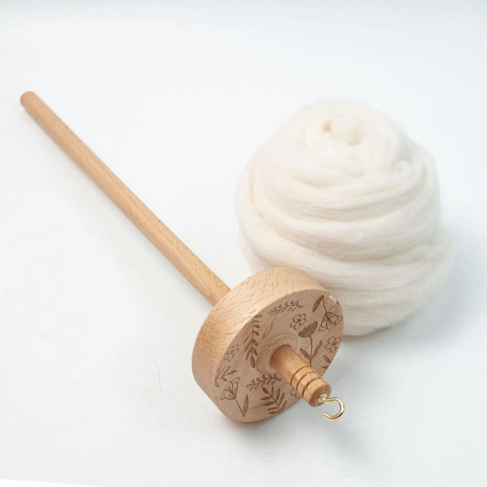 Drop Spindle Top Whorl 12.80inch Handmade Spindles Portable Wheel Crafting