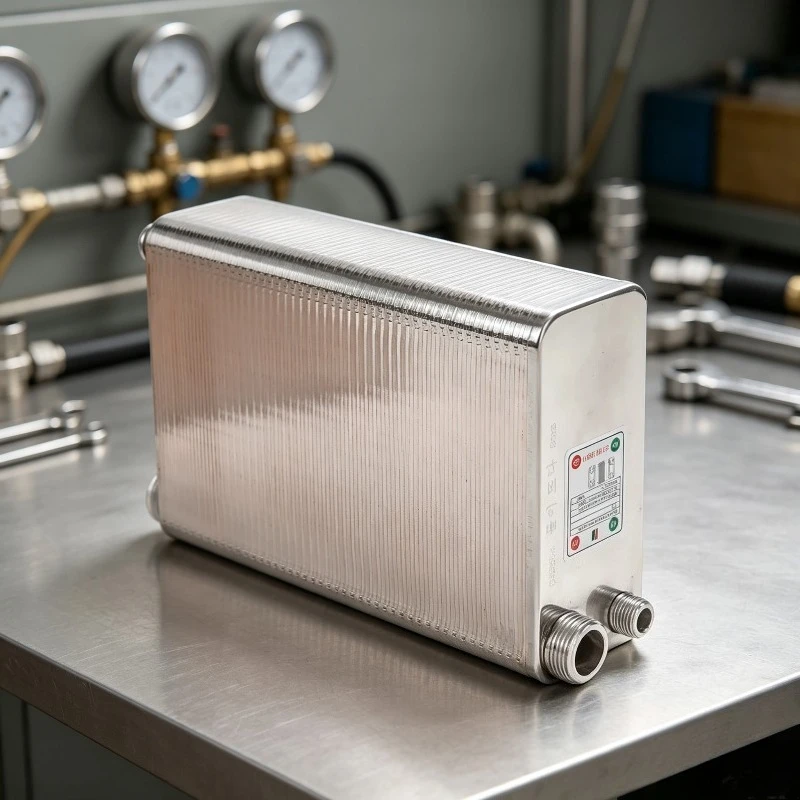 100 Plates Stainless Steel Brazed Plate Heat Exchanger Water to Water for Floor Heating Hot Water HVAC Industrial