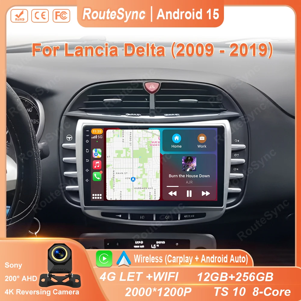 

Автомагнитола Android Carplay BT для Lancia Delta 2009-2019 с GPS-навигацией, мультимедийным плеером, 5G Wi-Fi, экраном 2K и DSP